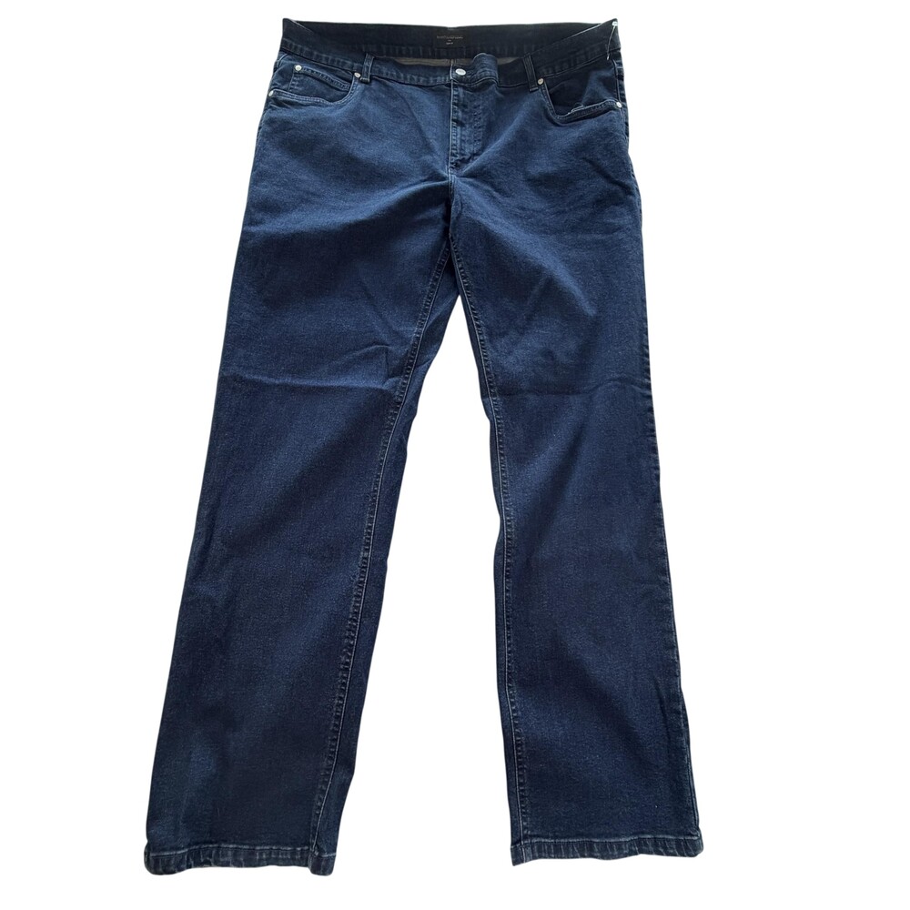 Banana Republic Jeans Mens FIT 42x34 Blue Dark Wash Slim Straight Stretch Denim